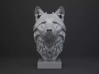 Wolf Bust - Animal Figurine 3D print model