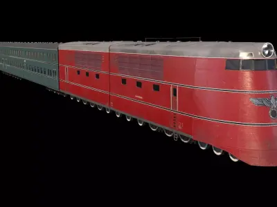 Breitspurbahn locomotive henschel 3D model