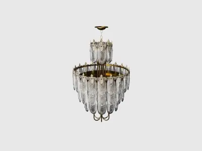 Japanese Art Deco chandelier 3d model 3D model