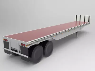 Trailer Flatbed JT908PB 1962 Low-poly 3D model