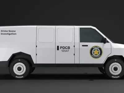 Police Crime Investigation Van Low-poly 3D Model 3D model