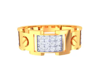Mens gemstone diamond men Ring with details images 46 3D print model