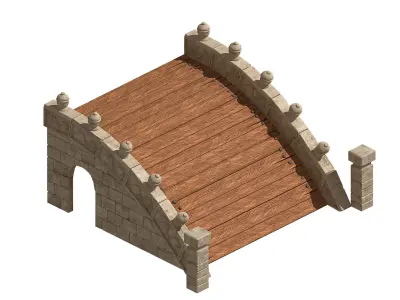 gAME Qing Dynasty Architecture - Stone Bridge 32 3D model