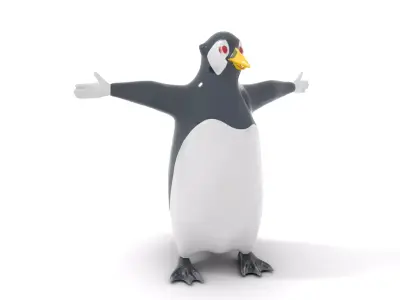 Charming Penguin Character model pack Low-poly 3D model