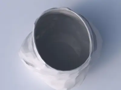 Bowl twisted elipse with low-polygon bulges  3D print model