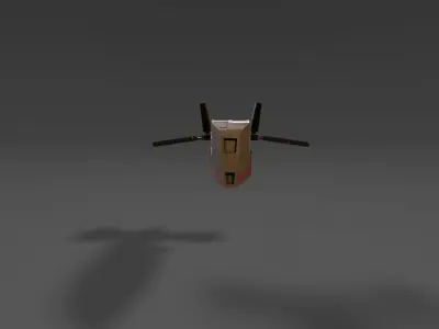 HWK-290 spaceship with two lights Free low-poly 3D model