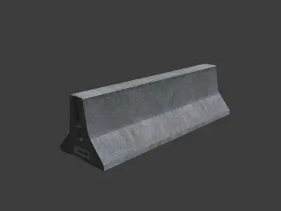 Concrete barrier Free low-poly 3D model