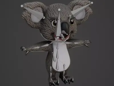 Cartoon Koala Rigged 3D Model Low-poly 3D model