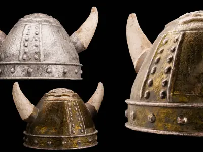 battle armor  Old war helmet Low-poly 3D model
