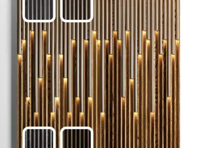 Wooden led panels 2 3D model