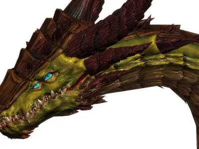 Dragonsnake snake Low-poly 3D model