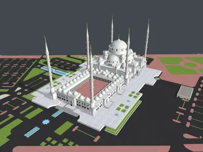 Sheikh Zayed Masjid Fujairah 3D Model Low-poly 3D model