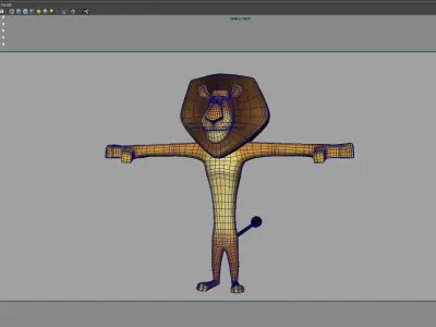 madagascar lion cartoon 3d model 3D model