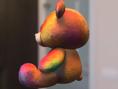 Rainbow Teddy Bear 3D model
