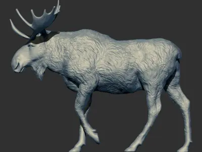 Moose Sculpture 3d Printable model 3D print model