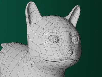 Low Poly Cat Base Mesh Low-poly 3D model