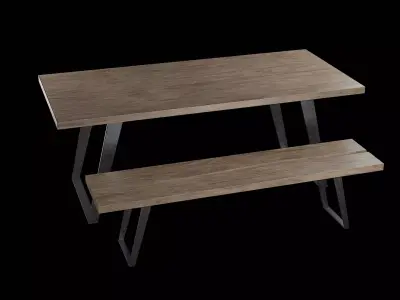 Dining Table Set-08 Low-poly 3D model