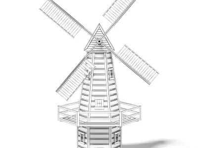 Windmill Miniature 3D Model 3D model
