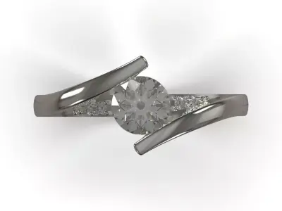 Solitaire STL 3D printable Ring Bejeweled Arm model sr0111 3D print model
