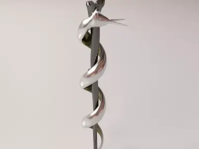 Rod of Asclepius 3D model