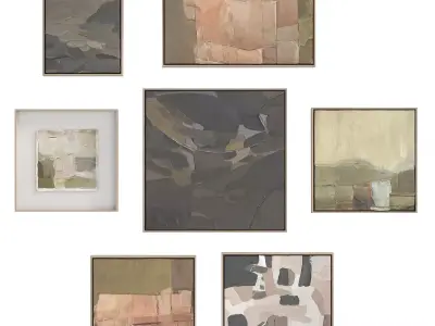 Abstract Painting Frame Set 10 3D model