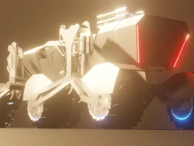 Futuristic Rover  Low-poly 3D model