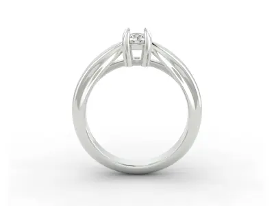 D-1558 solitaire diamond engagement ring gold 3D print model