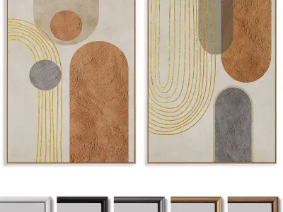 Abstract Painting Frame set 3D model 43