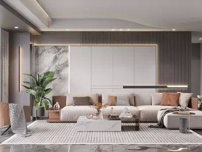 living room Modern 3D model purchase