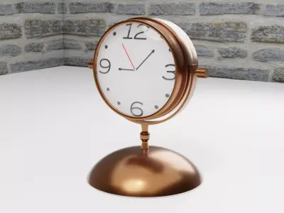 Retro Table Clock 3D model