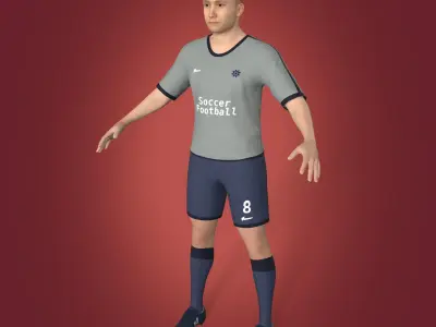 Soccer - Football Player -- High Quality IK and FK Rig Low-poly 3D model