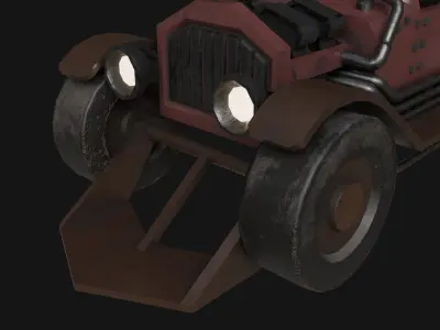 Steampunk - Low Poly 3D Car Model Low-poly 3D model