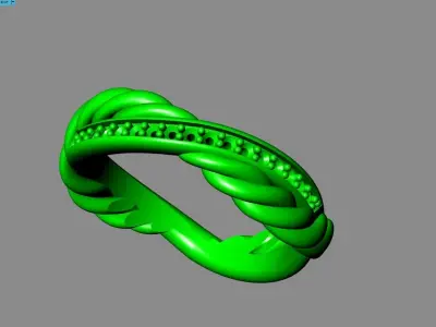 STL 3DM Print Ready Women Diamond Ring Lightweight Printable  3D print model 108