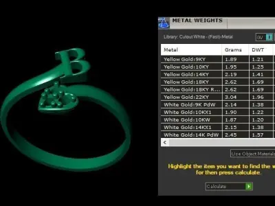 Satylish Proposal Alphabets Ring 3d Printable Model 3D print model