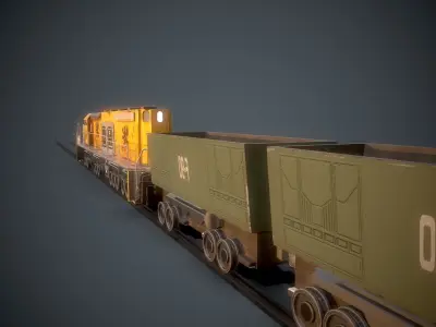 INDUSTRIAL TRAIN PBR 3D model