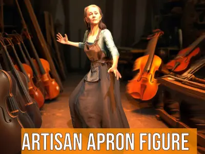 Artisan Apron Figure model pack Low-poly 3D model