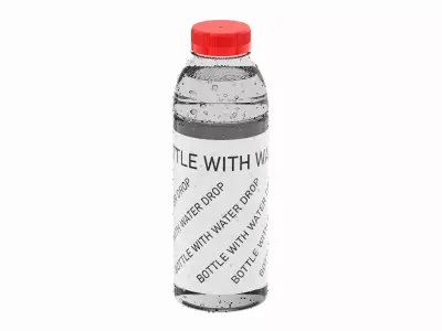 Bottle with water drop 3D model