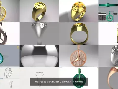 Mercedes Benz Motif Collection 3D Model Pack