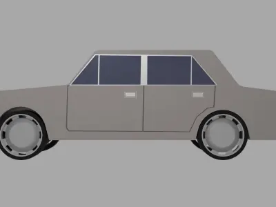 Low poly CAR with working wheels Free low-poly 3D model