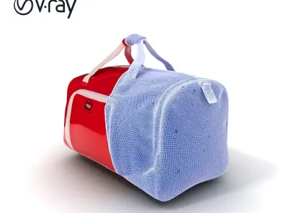 Red Sport Duffel Bag Model Pack with PBR Textures Low-poly 3D model