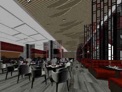 restaurant interior scenes 3D model