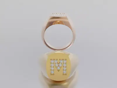 Letter Ring 3D print model