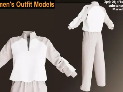 women outfit models 3D model