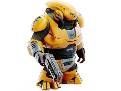 ALIEN TROOPER X-6  Rigged for Unreal Engine - Unity - MIXAMO 3D model