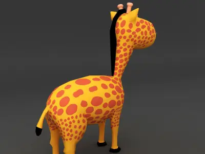 Giraffe rigged toon 3d model  Low-poly 3D model