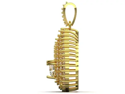 Diamond Drop STL 3DM  Pendant in Yellow Gold jp0094 3D print model