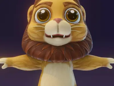 Cartoon Lion 3D Model Low-poly 3D model