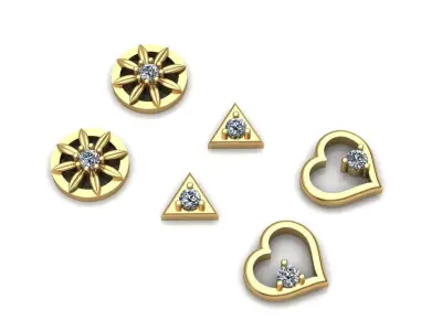 Earrings Collection 42 models Jewelry Gold 3D print model