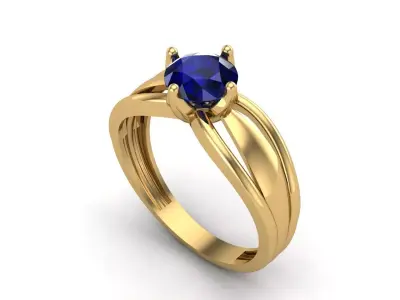 Womens Rings With Stone Ring Ready STL 3DM Models Rings women 3D print model 2