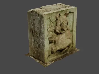 Stones with cartoon characters 2 Low-poly 3D model